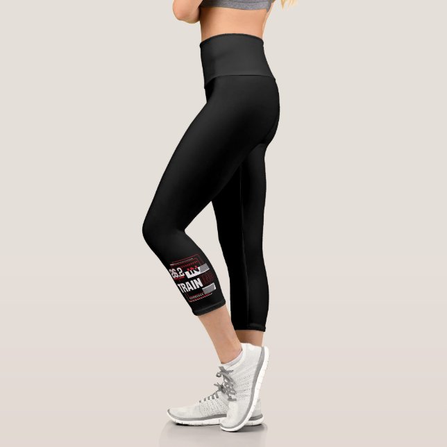 Marathon Running - 26.2 in Training Abstract  Capri Leggings (Left)