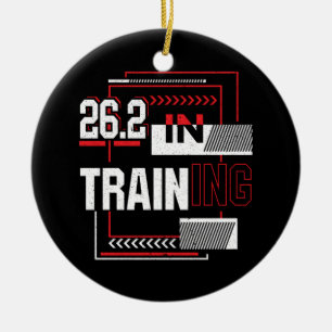 Marathon Running - 26.2 in Training Abstract Ceramic Tree Decoration
