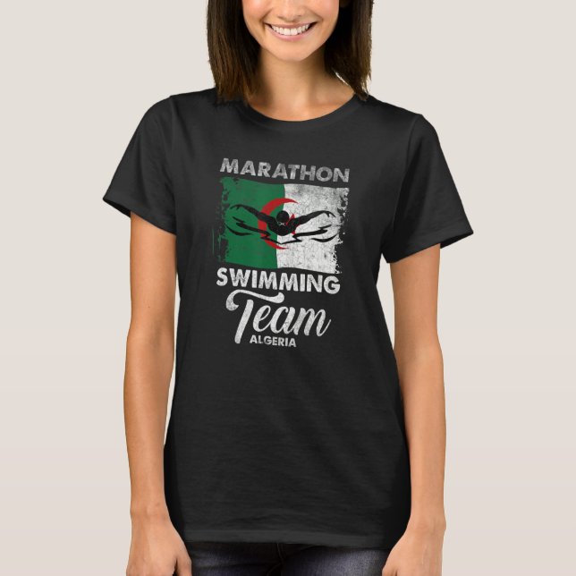 Marathon Swimming  Quote Algeria Water Sports Swim T-Shirt (Front)
