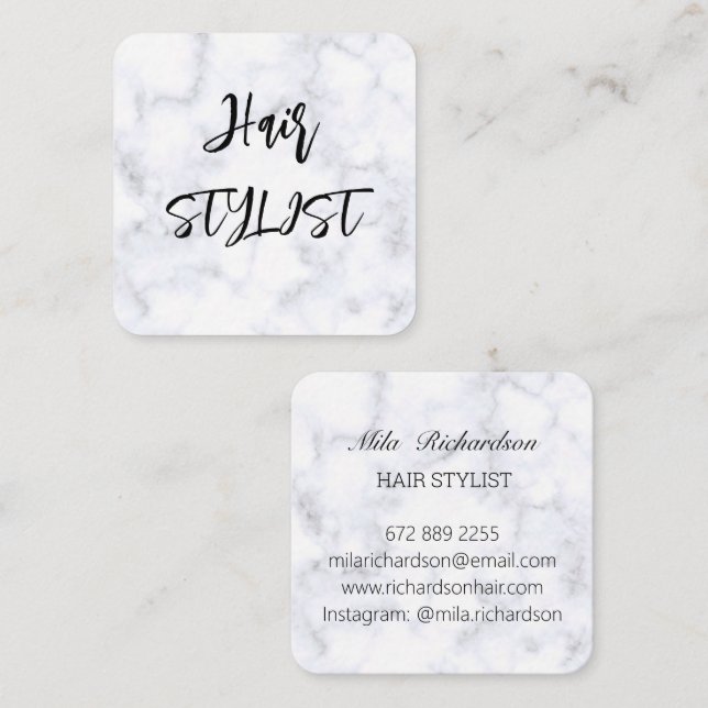 Marbel elegantly modern square business card (Front/Back)