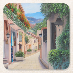 Marbella Old Town  Square Paper Coaster