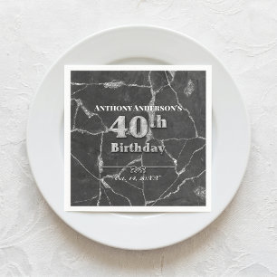 Marble 40th Birthday Party Napkin