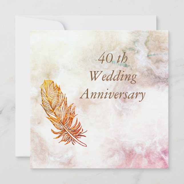 Marble  40th Wedding Anniversary Invitation (Front)
