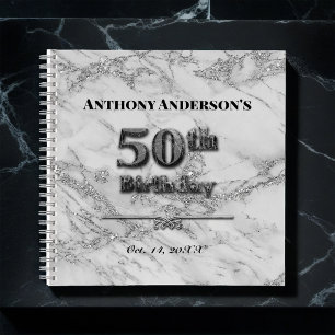 Marble 50th Birthday Party Guest Book