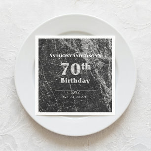 Marble 70th Birthday Party Napkin