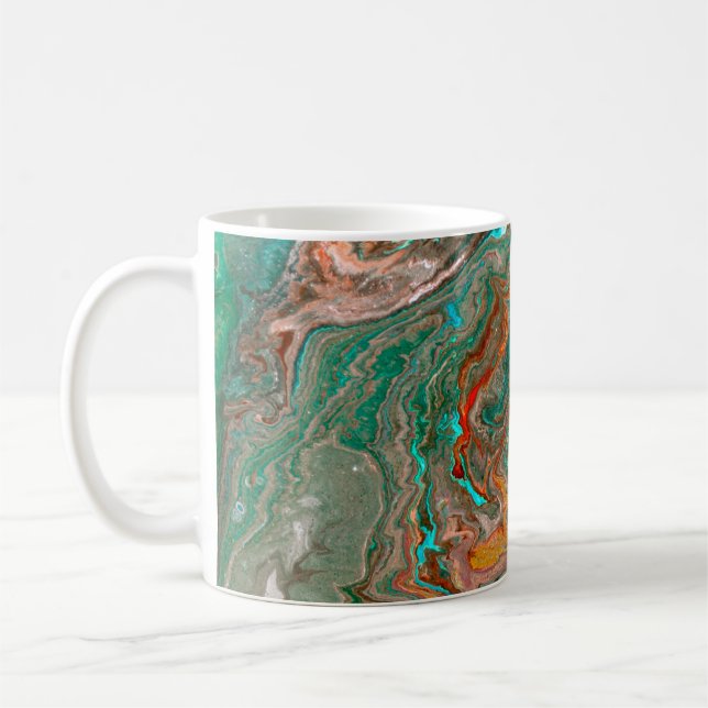 Marble abstract acrylic background. Marbling artwo Coffee Mug (Left)