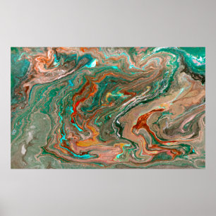 Marble abstract acrylic background. Marbling artwo Poster