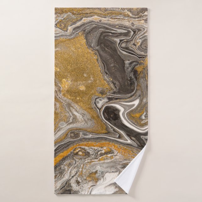 Marble abstract acrylic background. Nature marblin Bath Towel (Bath Towel)