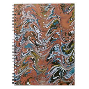 Marble Abstract In Red Spiral Notebook