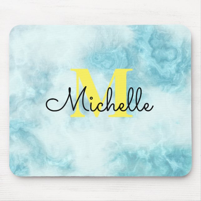 Marble Abstract Monogram Mouse Pad (Front)
