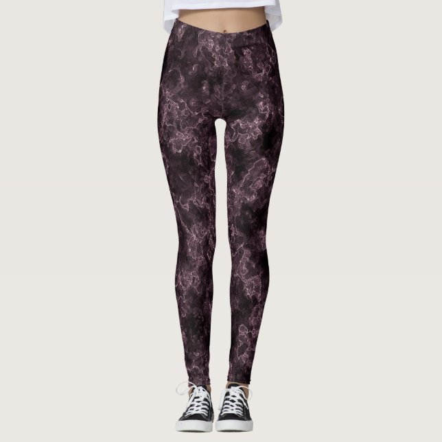 Marble abstract pattern leggings (Front)