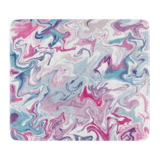 Marble Abstract Pink and Blue Cutting Board