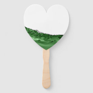 Marble Agate Glamourous Emerald Green Silver Hand Fan