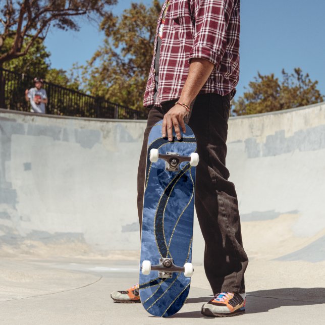 Marble Agate Gold Glam 10 Skateboard (Outdoor 2)