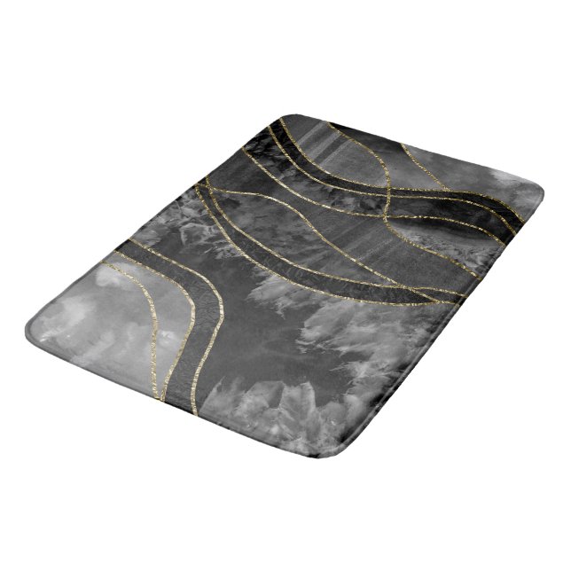 Marble Agate Gold Glam 11 Bath Mat (Angled)