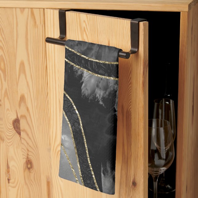 Marble Agate Gold Glam 11 Tea Towel (Thirds Fold)
