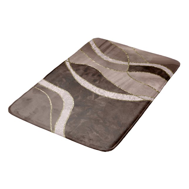 Marble Agate Gold Glam 5 Bath Mat (Angled)