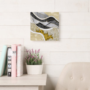 Marble Agate Gold Glam 7 - landscape Square Wall Clock