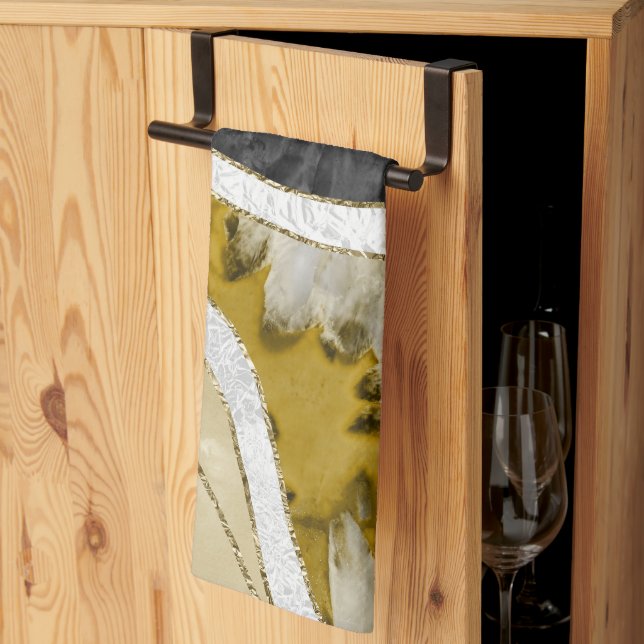 Marble Agate Gold Glam 7 Tea Towel (Thirds Fold)