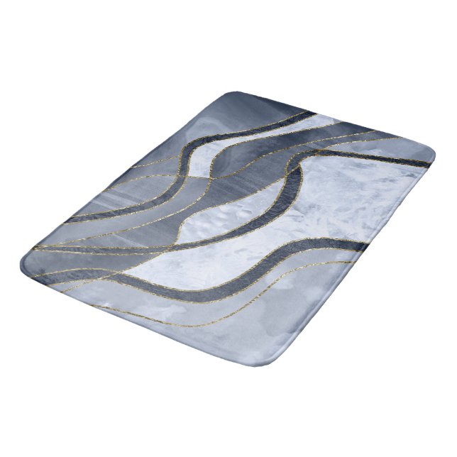 Marble Agate Gold Glam 8 - landscape Bath Mat (Angled)