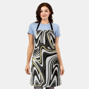 MARBLE AGATE GOLD GLITTER GLAM APRON