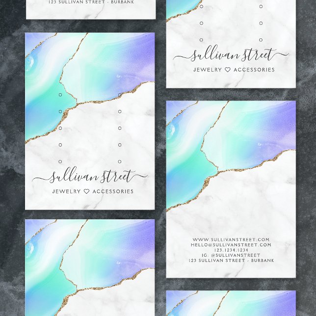 Marble Agate Multi Stud Earrings Display Card (Creator Uploaded)