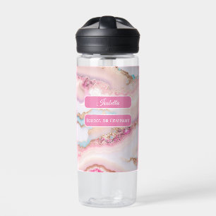 Marble Agate Popular Blue Pink Gold Collection Water Bottle