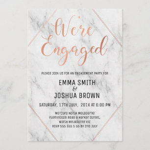 Marble and Calligraphy Engagement Invitation