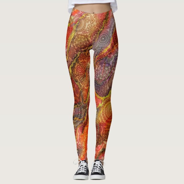 Marble and Design Textures Leggings (Front)