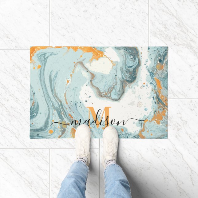 Marble and Glitter Abstract Doormat (Indoor)