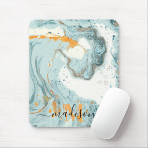 Marble and Glitter Abstract Mouse Pad