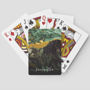 Marble and Glitter Abstract Texture Playing Cards