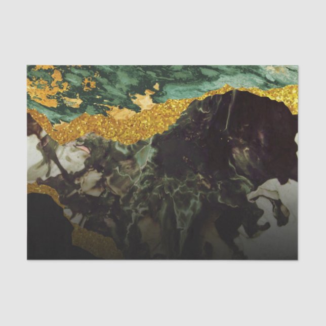 Marble and Glitter Abstract Texture Tissue Paper (Front)