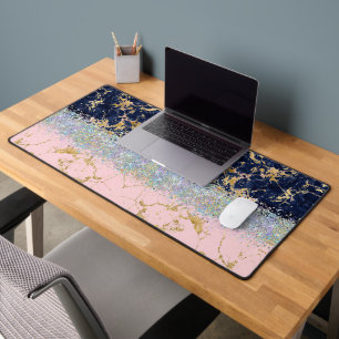 Marble and glitter gradient blend desk mat