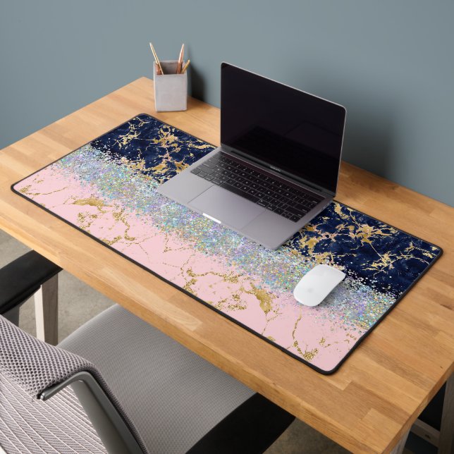 Marble and glitter gradient blend desk mat (Office 2)