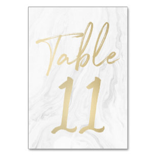 Marble and Gold Script   Table Number Card 11