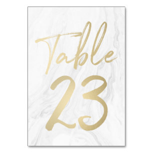 Marble and Gold Script Table Number Card 23