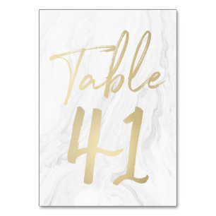 Marble and Gold Script   Table Number Card 41