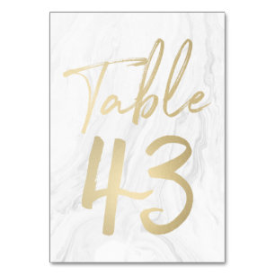 Marble and Gold Script   Table Number Card 43