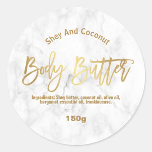 Marble And Gold Whipped Body Butter Labels
