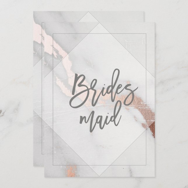 MARBLE AND ROSE GOLD BRIDESMAID CARD (Front/Back)
