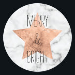 Marble and rose gold Christmas sticker<br><div class="desc">Marble and rose gold Christmas sticker</div>