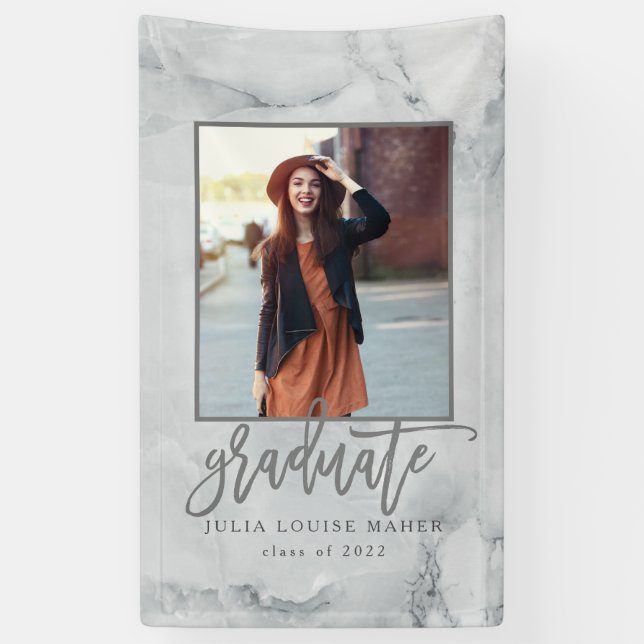MARBLE AND ROSE GOLD GRADUATION  BANNER (Vertical)
