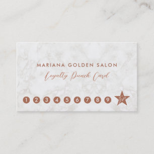Marble and Rose Gold Loyalty Business Punch Card