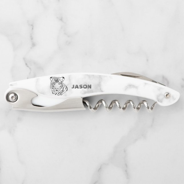 Marble And Tiger Head Corkscrew (Front)
