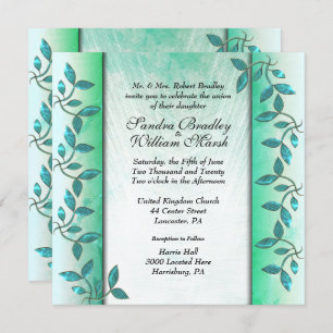 Marble and Vine Wedding Invitation