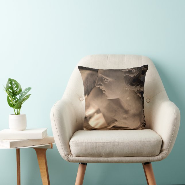 Marble Angel Sculpture Art Print Cushion (Chair)