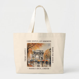 Marble Arch in the Rain Autumn Cotton Tote Bag