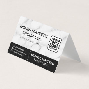 Marble Background   QR Code Business Card