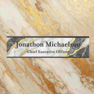 Marble Black, White and Gold Office Door Sign